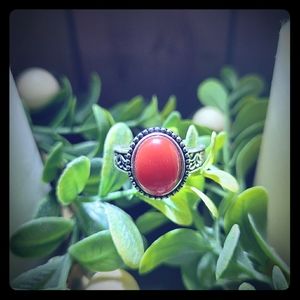 Sterling silver carnelian ring